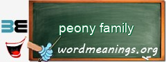 WordMeaning blackboard for peony family